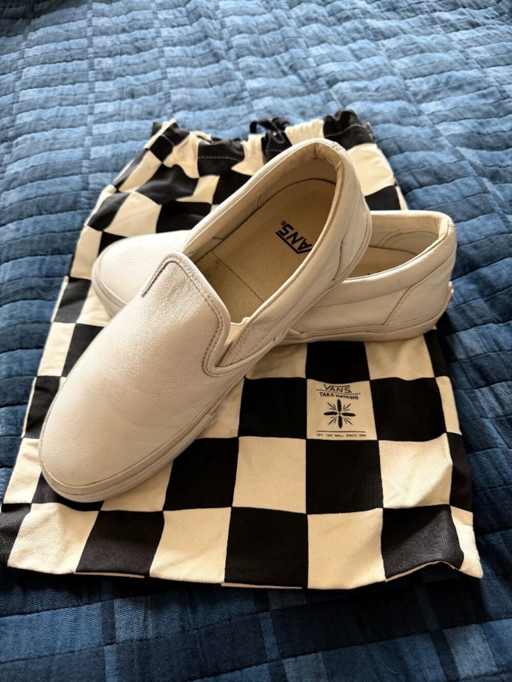 Vans Classic Slip-On Leather White Mens 10